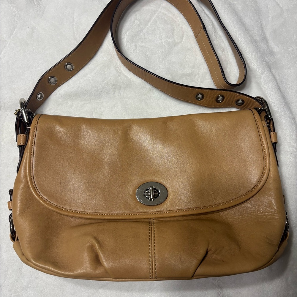 Coach Tan Leather Shoulder Bag
